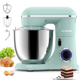 3-IN-1 Electric Stand Mixer, 660W 10-Speed With Pulse Button, Attachments include 6.5QT Bowl, Dough Hook, Beater, Whisk for Most Home Cooks, Agave Gre