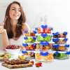 24-Piece Food Storage Containers Superior Glass Food Storage, 11-35 oz. Capacity