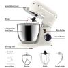 3-IN-1 Electric Stand Mixer, 660W 10-Speed With Pulse Button, Attachments include 6.5QT Bowl, Dough Hook, Beater, Whisk for Most Home Cooks,  Almond C