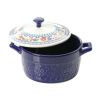Floral 13-Ounce Assorted Color Casseroles with Lid, Set of 4