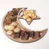 1pc, Eid Al-Fitr Dessert Tray, Stars And Moon Wooden Ornaments, Ramadan Ornaments, Ramadan Kareem, Holiday Accessory, Birthday Party Supplies, Room De