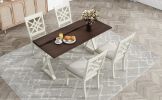 TOPMAX 5-Piece 62*35.2inch Extendable Rubber Wood Dining Table Set with X-shape Legs,Console Table with Two 8.8Inch-Wide Flip Lids and Upholstered Din