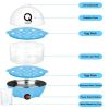 Rapid Egg Cooker Electric for Hard Boiled, Poached, Scrambled Eggs, Omelets, Steamed Vegetables, Seafood, Dumplings, 14 capacity, with Auto Shut Off F