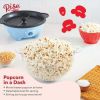 4.5 Qt. Stirring Electric Popcorn Popper, Lid, Serving Bowl & Convenient Storage, 18 Cups – Sky Blue - New - 3 lbs.