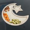 1pc, Eid Al-Fitr Dessert Tray, Stars And Moon Wooden Ornaments, Ramadan Ornaments, Ramadan Kareem, Holiday Accessory, Birthday Party Supplies, Room De