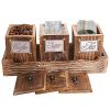 WILLART Handcrafted Wooden Antique Look Tea Coffee Sugar 3 Large Container Set in Wooden Tray – Container Canister