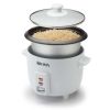 6 Cup Non-Stick Pot Style White Rice Cooker, 3 Piece