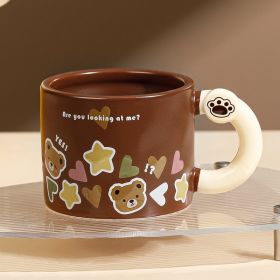 Bear Large Capacity Straw Mug With Lid (Option: C499B Single Cup-360ML420ML)