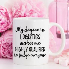 Logistics Gift, Logistics Mug, Logistics Degree, (Capacity: All White 15 oz)
