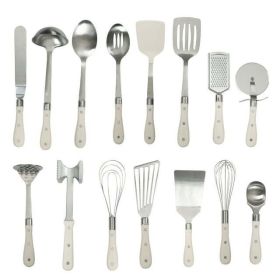 Frontier Collection 15-Piece All in One Kitchen Utensil Set, Red (Color: Linen)