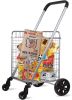 Grocery shopping cart with swivel wheels, folding shopping cart,