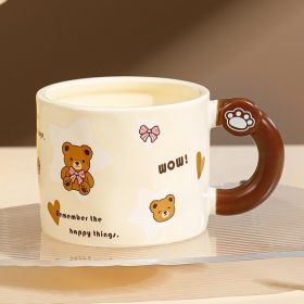 Bear Large Capacity Straw Mug With Lid (Option: C499A Single Cup-360ML420ML)