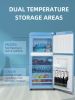 KRIB BLING 3.5Cu.Ft Compact Refrigerator Mini Fridge with Freezer, Small Refrigerator with 2 Door, 7 Level Thermostat Removable Shelves for Kitchen, D