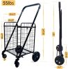 Grocery shopping cart with swivel wheels, folding shopping cart,