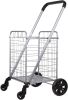 Grocery shopping cart with swivel wheels, folding shopping cart,