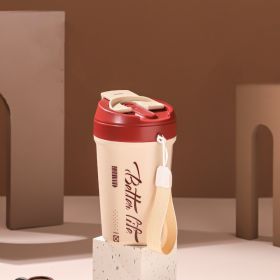 Good-looking 304 Stainless Steel Traveling Mug Straw Cup With Rope Handle Portable Coffee Cup (Option: Cheese Yellow-520mlpp Liner)